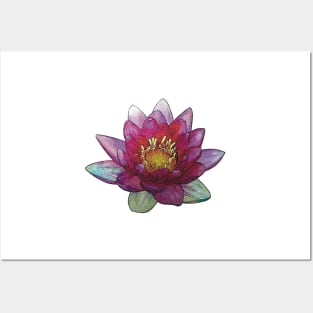 Glittery Water Lily Posters and Art